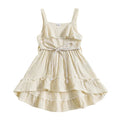 Baby Toddler Girls Summer Dress Casual Sleeveless Tank Square Neck Tie Belt A-Line Dress