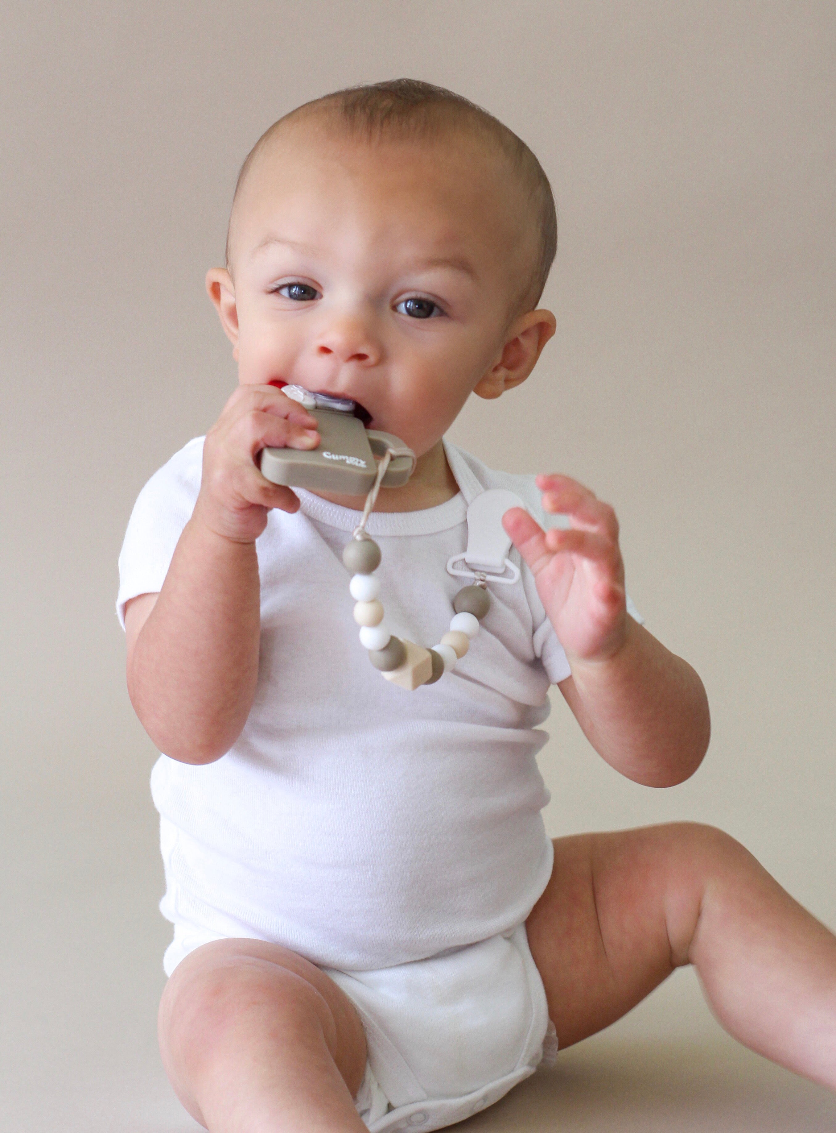 Silicone Milkshake Teether & Pacifier Clip: Safe Baby Teething Toy