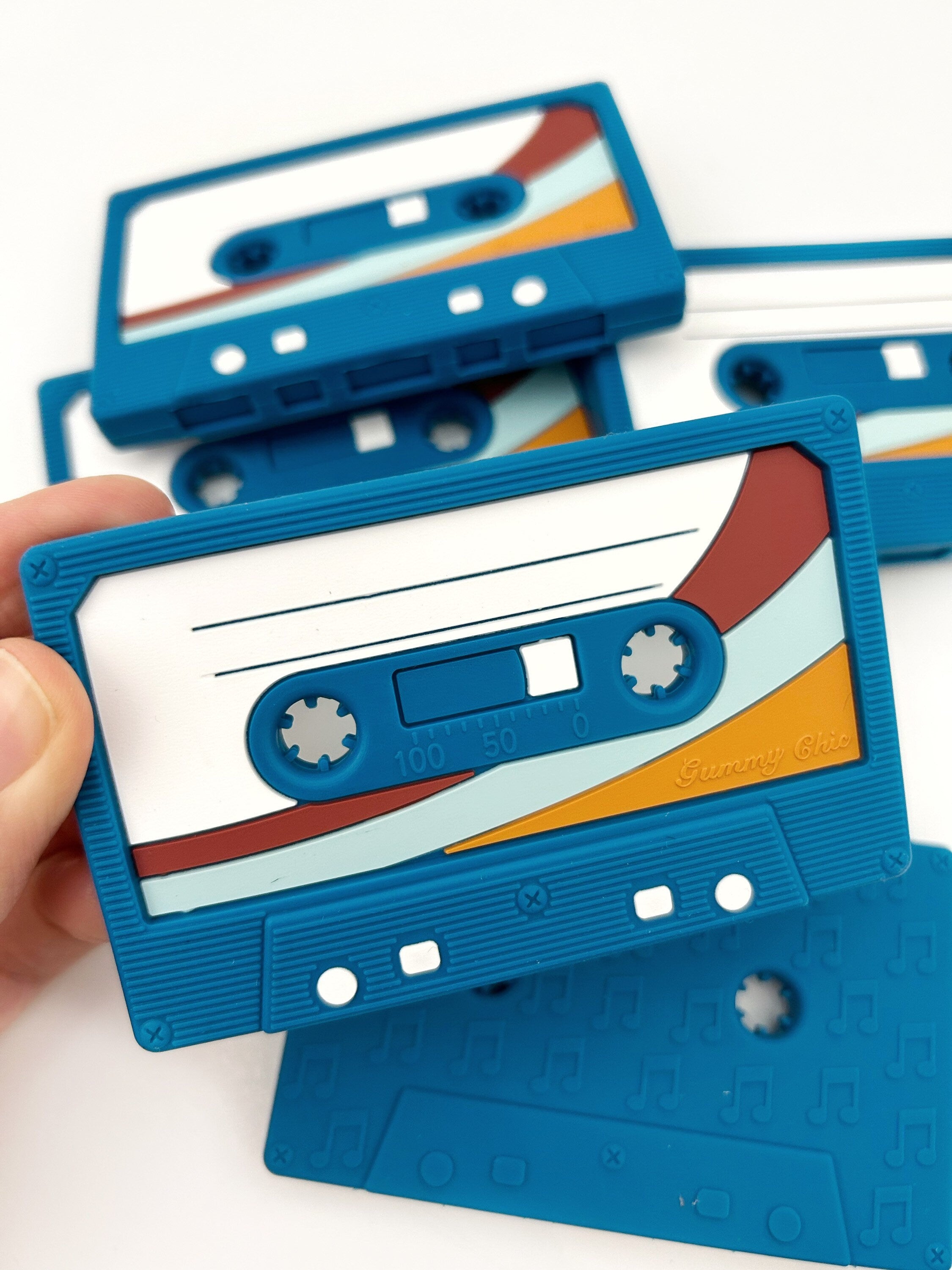 Bestseller Cassette Tape Teether - Fun Sensory Chew Pendant for Kids - Gummy Chic