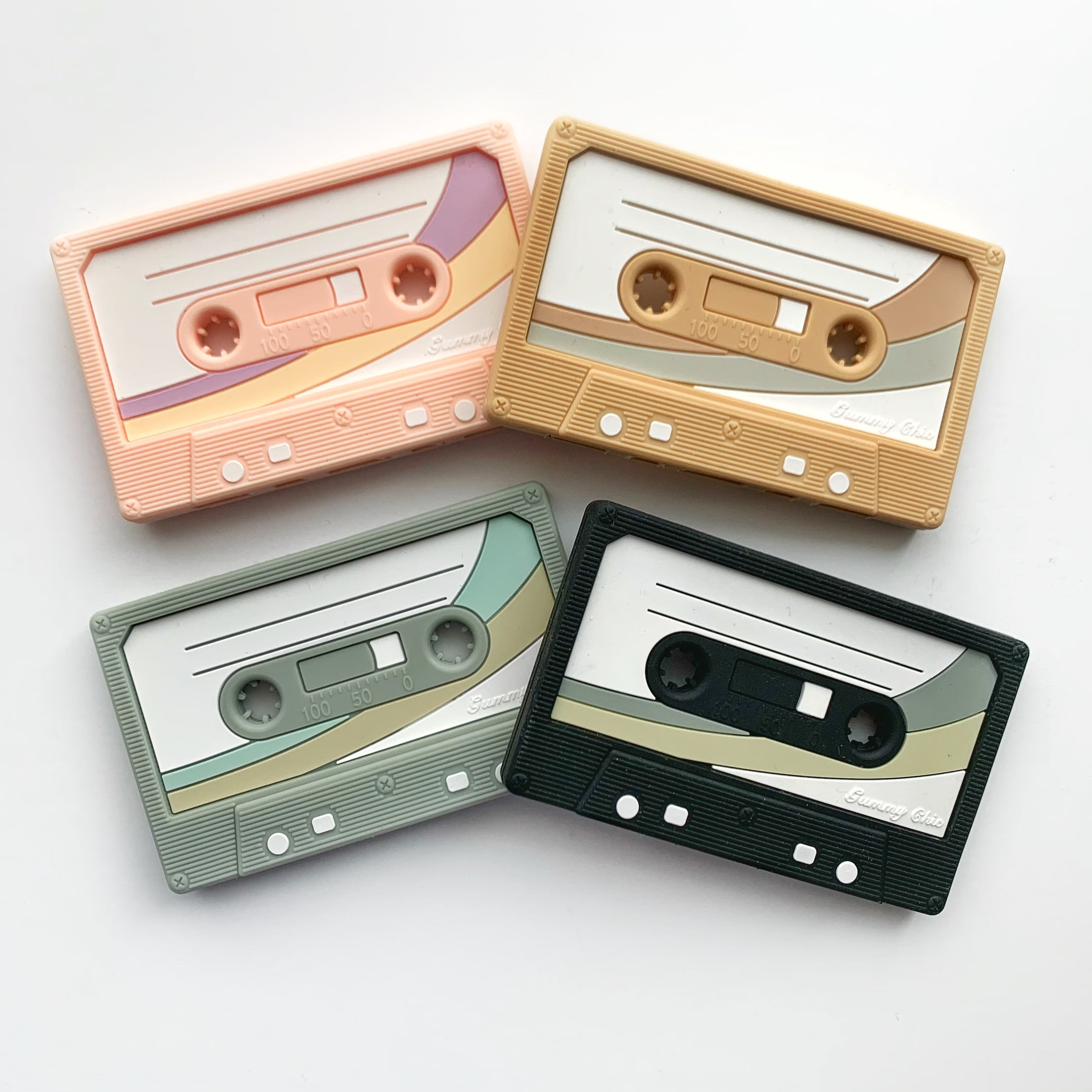 Bestseller Cassette Tape Teether - Fun Sensory Chew Pendant for Kids - Gummy Chic