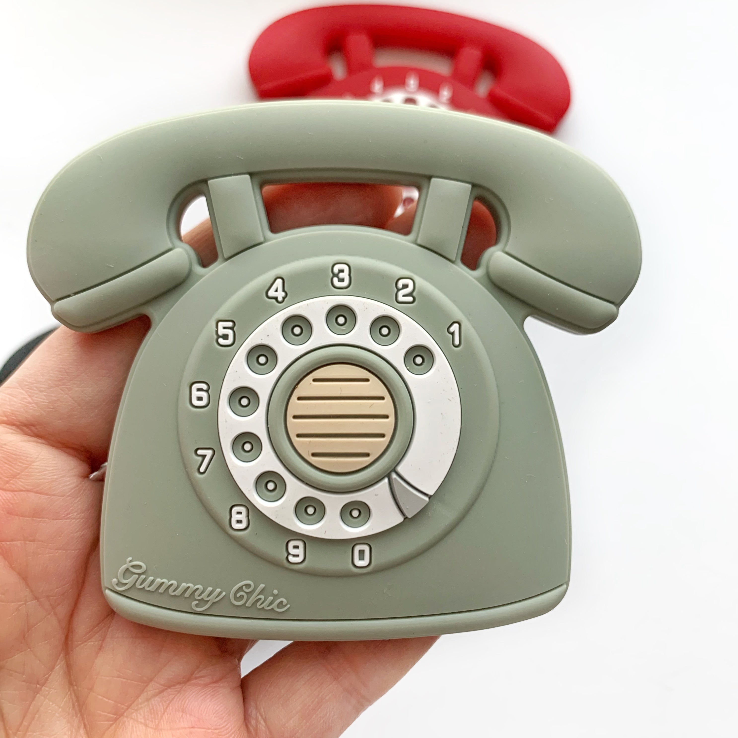 Gummy Chic Cool Baby Teether: Rotary Dial Phone Design