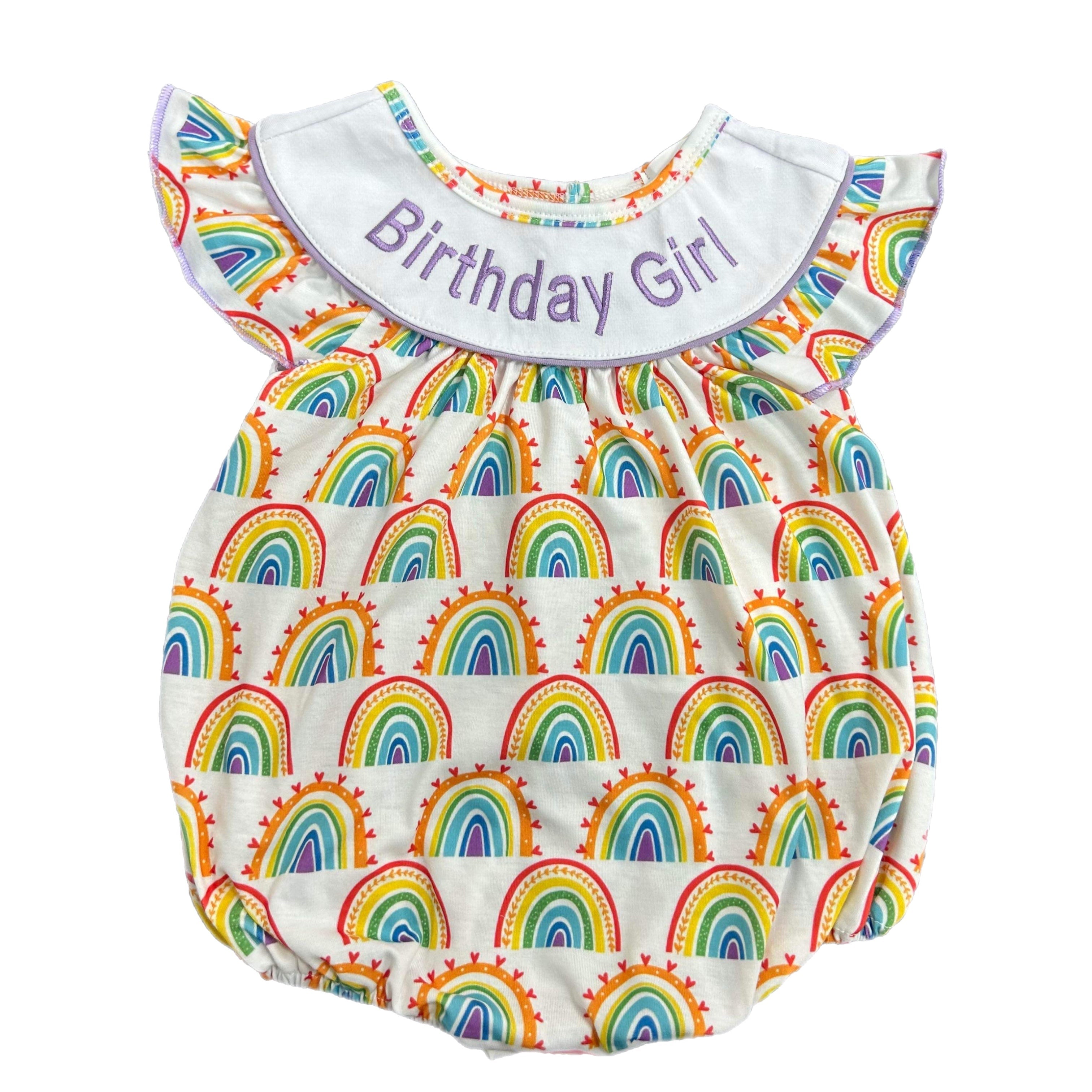 Birthday girl rainbow romper