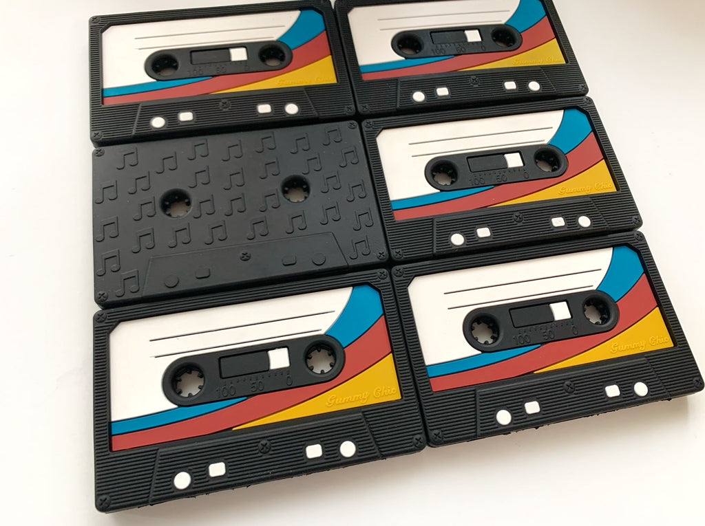 80's & 90's Inspired Limited Edition Cassette Baby Teether: Safe & Stylish Teething Aid