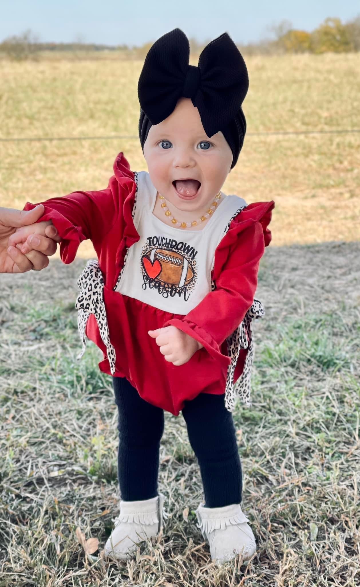 Maroon Touchdown season romper