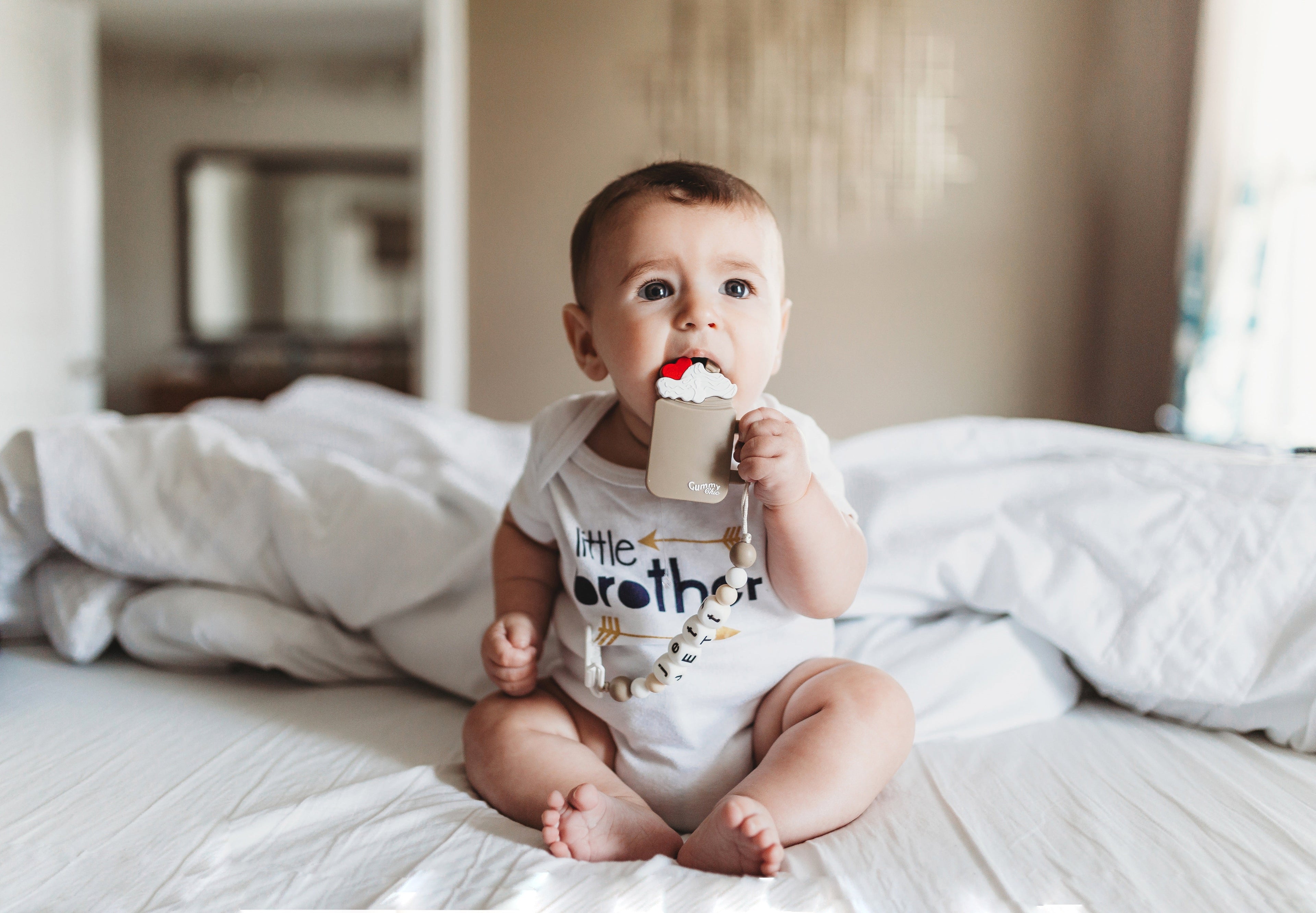 Customizable Milkshake Baby Teething Toy with Multi-Use Clip