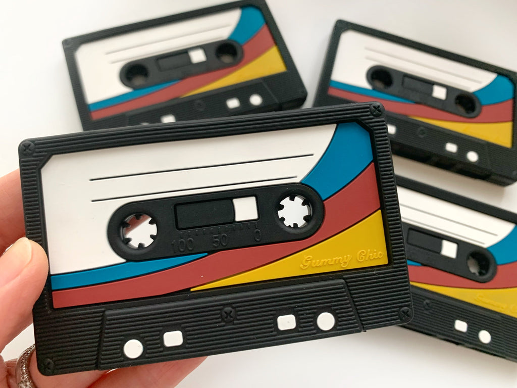 80's & 90's Inspired Limited Edition Cassette Baby Teether: Safe & Stylish Teething Aid