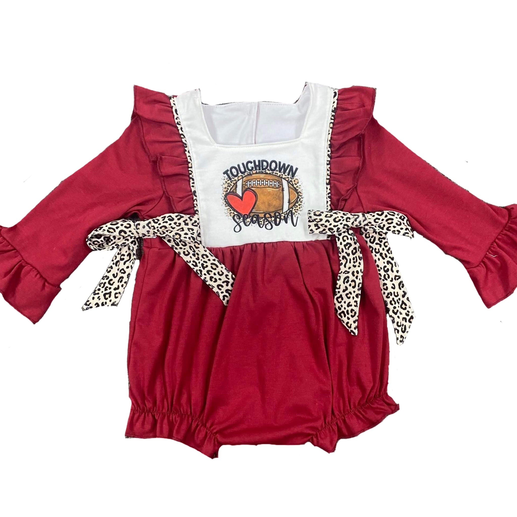 Maroon Touchdown season romper