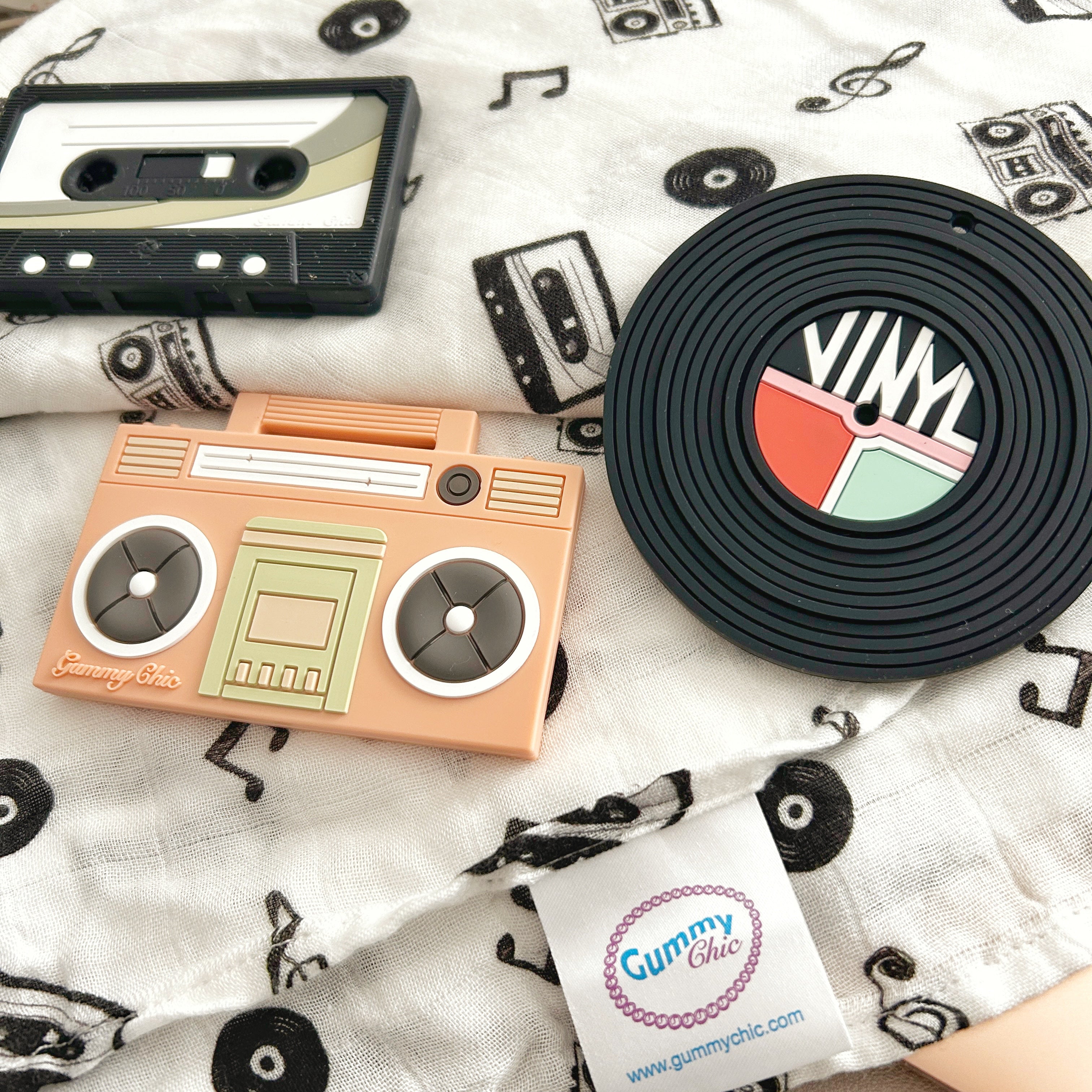 Monochromatic Swaddle Blanket, Baby Blanket Mix Tape Cassette