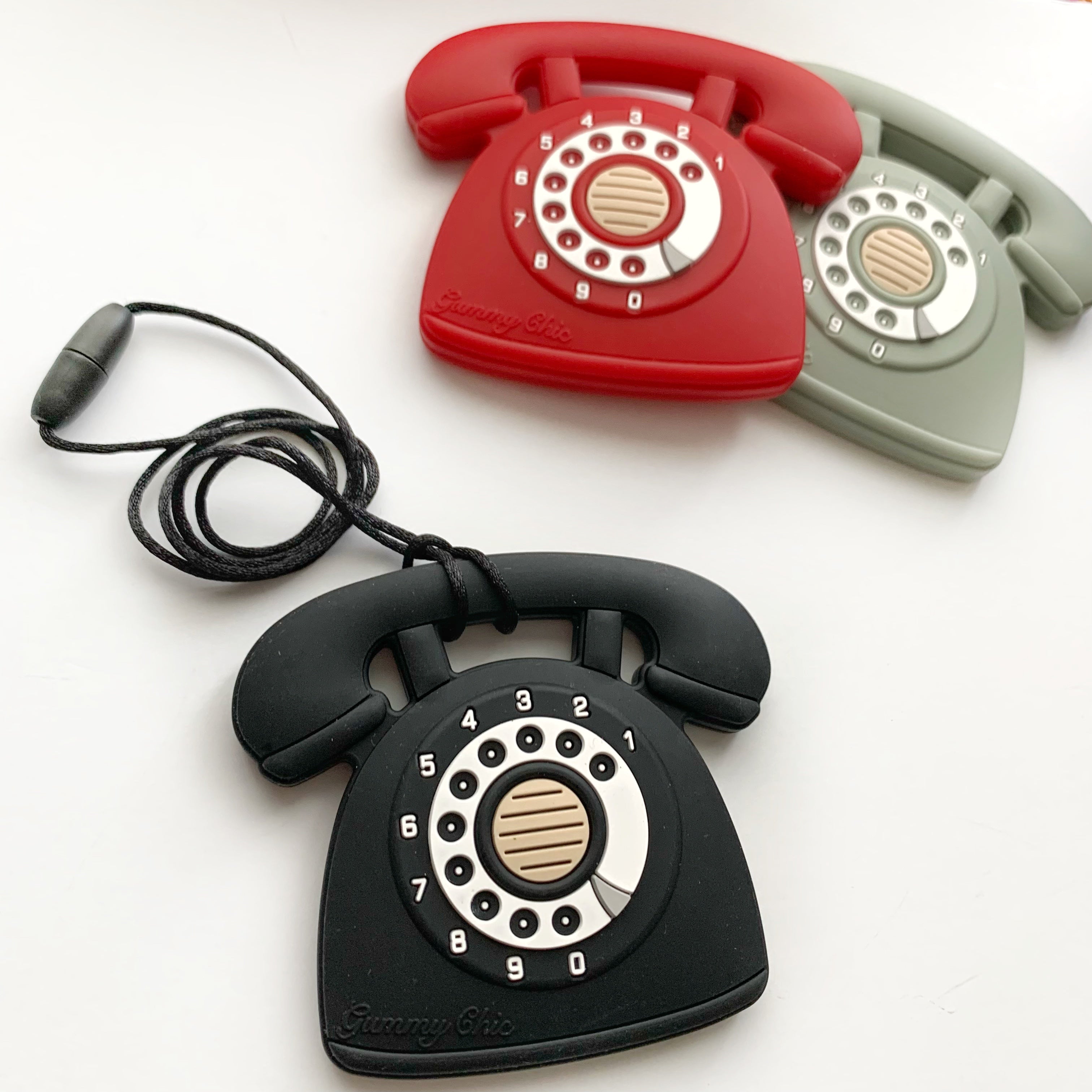 Rotary Dial Phone Sensory Pendant - Safe Chewing Fun Sensory Pendant for Kids with Anxiety