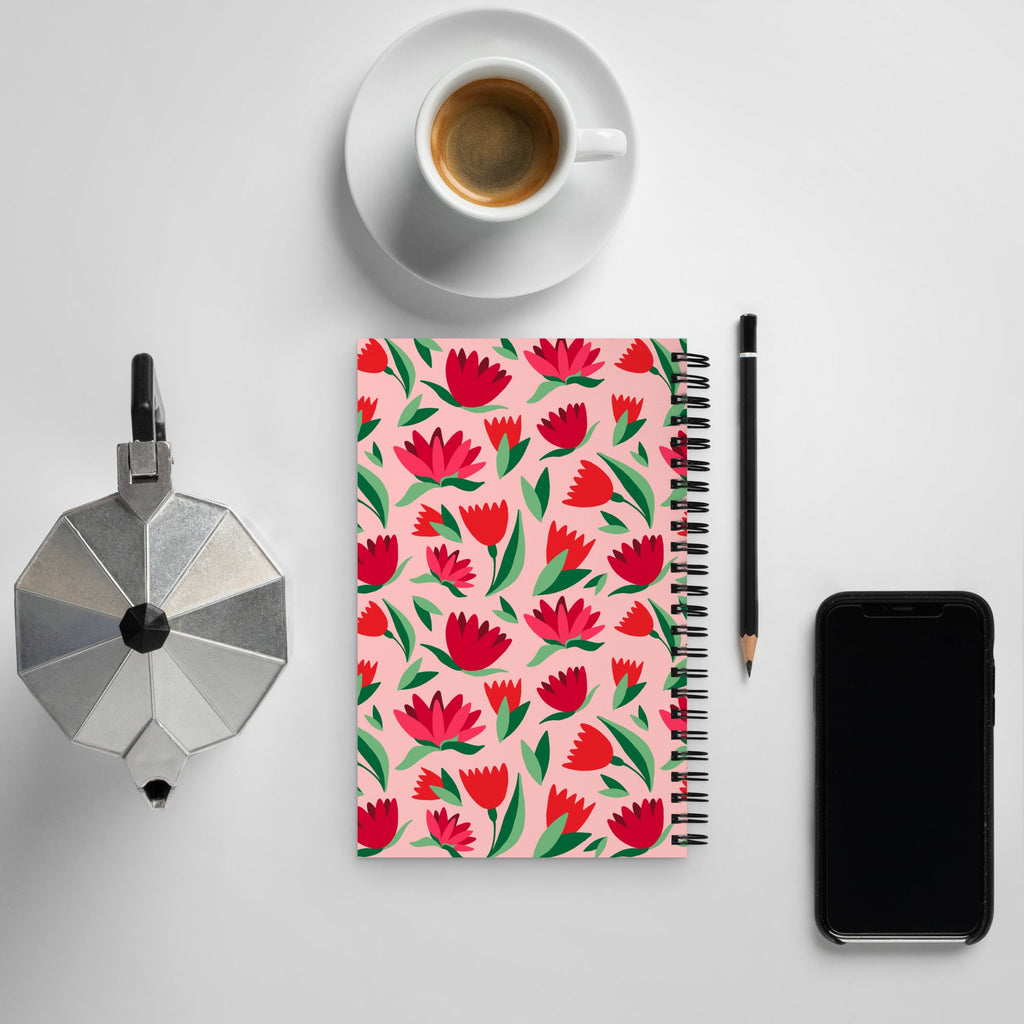 Spiral notebook - Bright Floral - 140 Pages