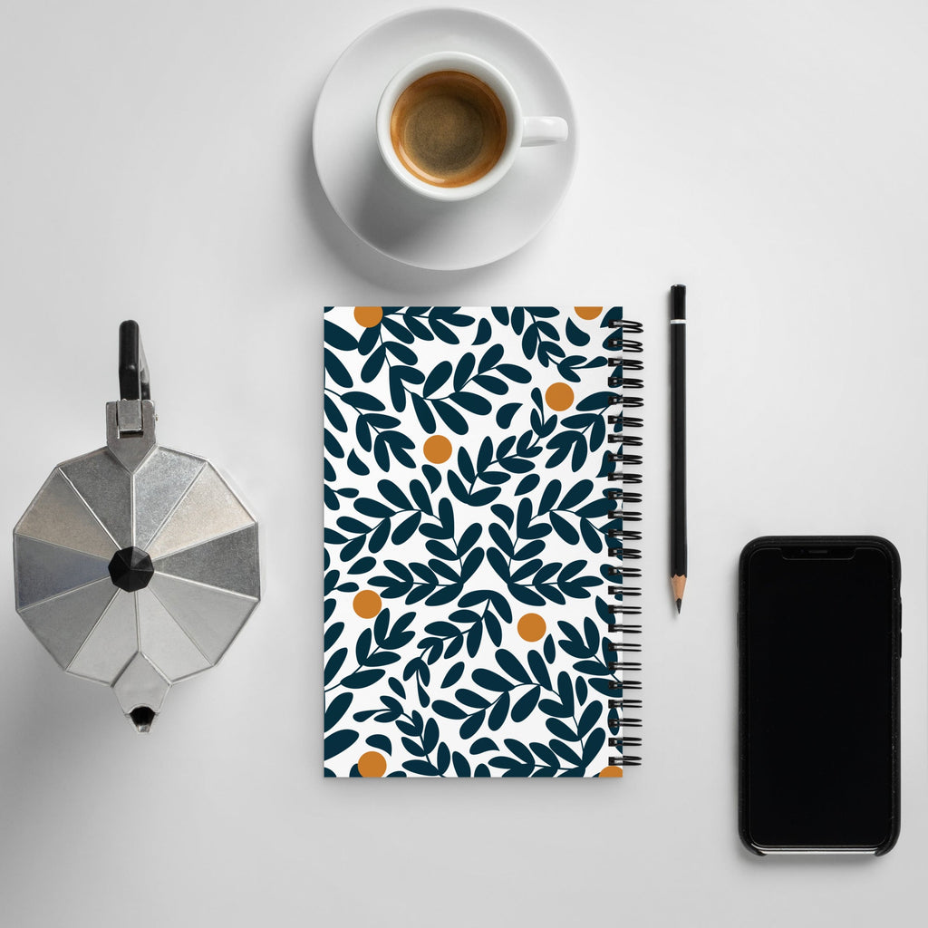 Spiral notebook - Blue Abstract Plants - 140 Pages