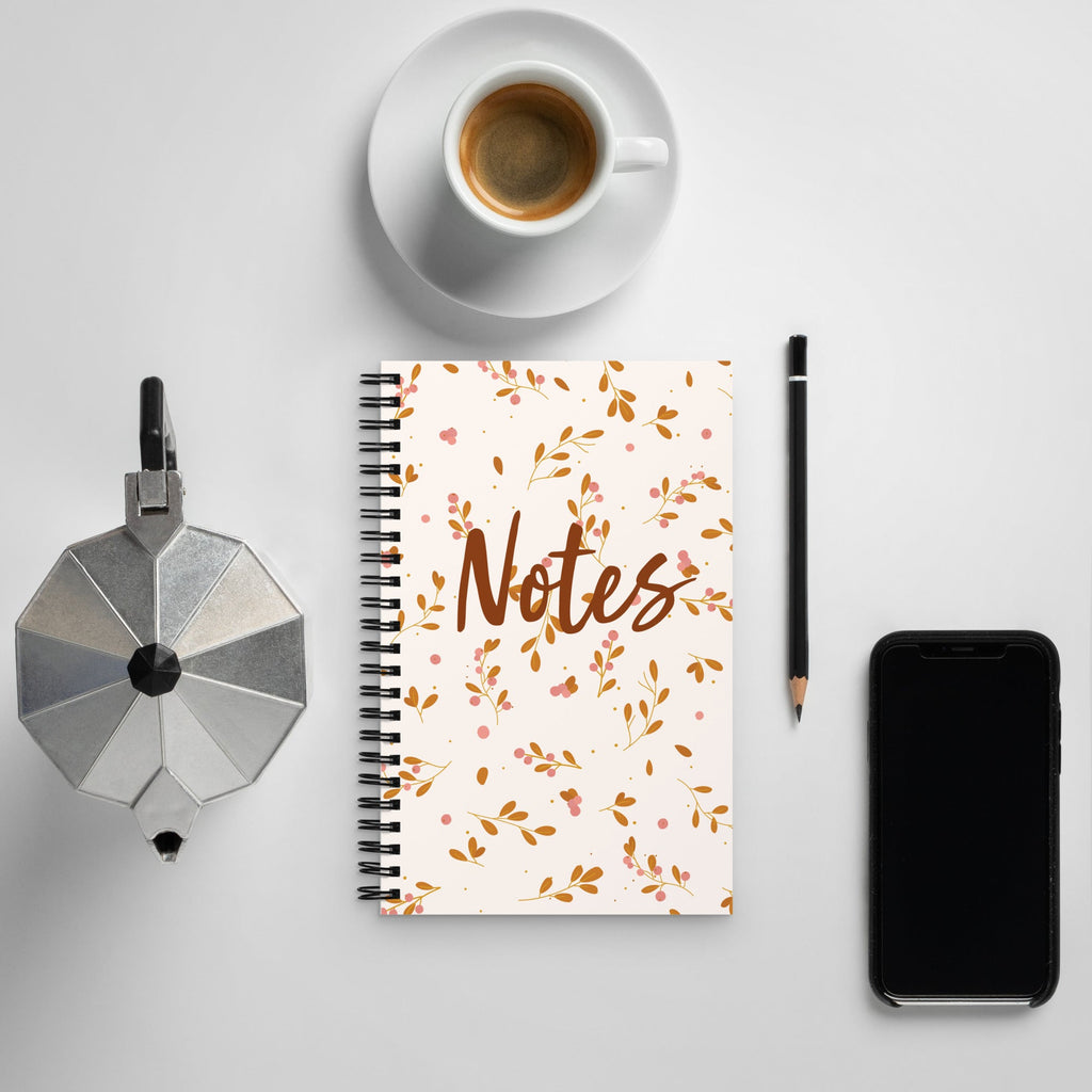 Spiral notebook - Fall Floral - 140 Pages