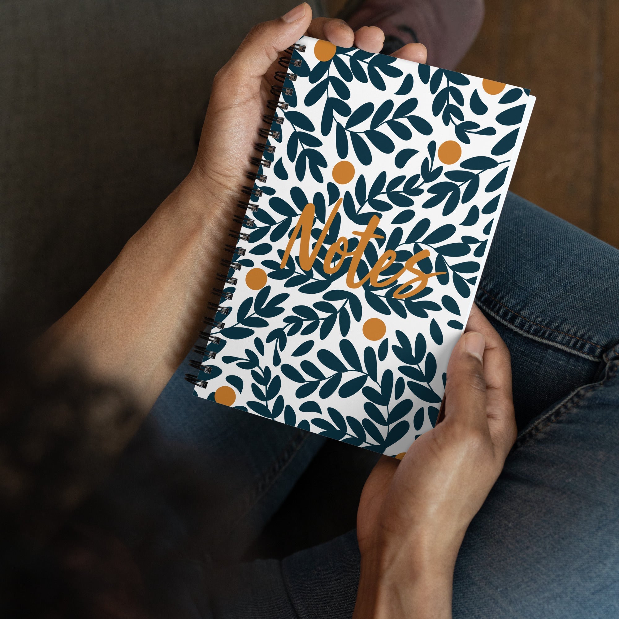 Spiral notebook - Blue Abstract Plants - 140 Pages