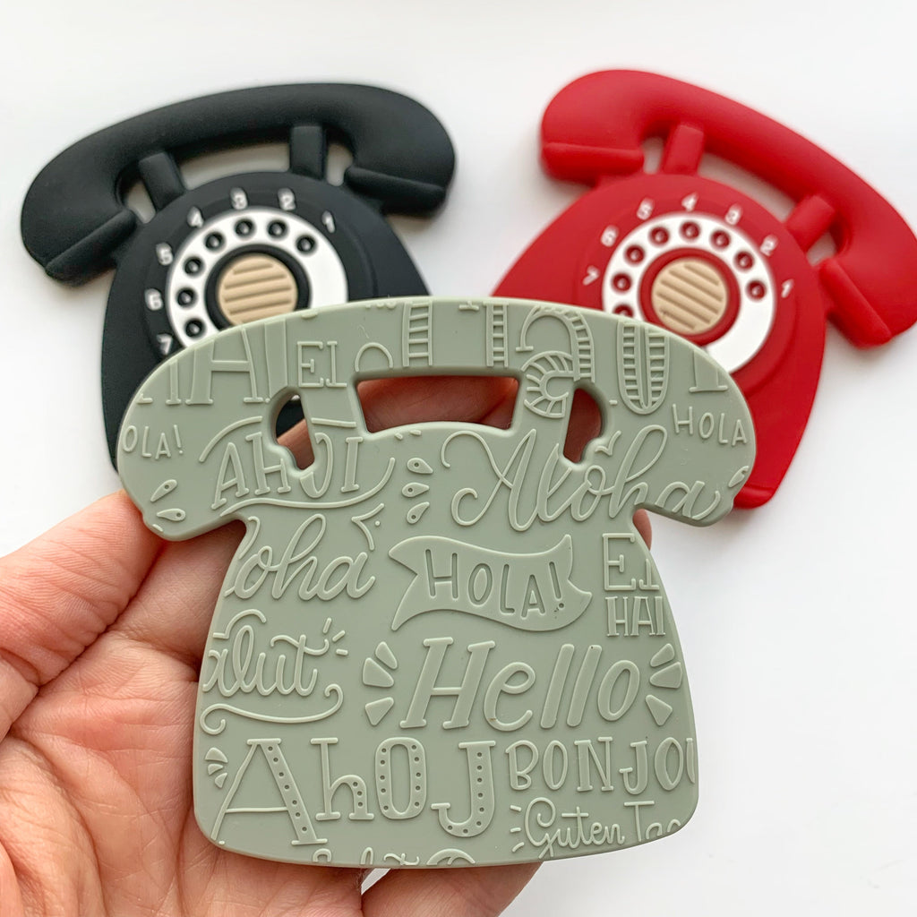 Gummy Chic Cool Baby Teether: Rotary Dial Phone Design