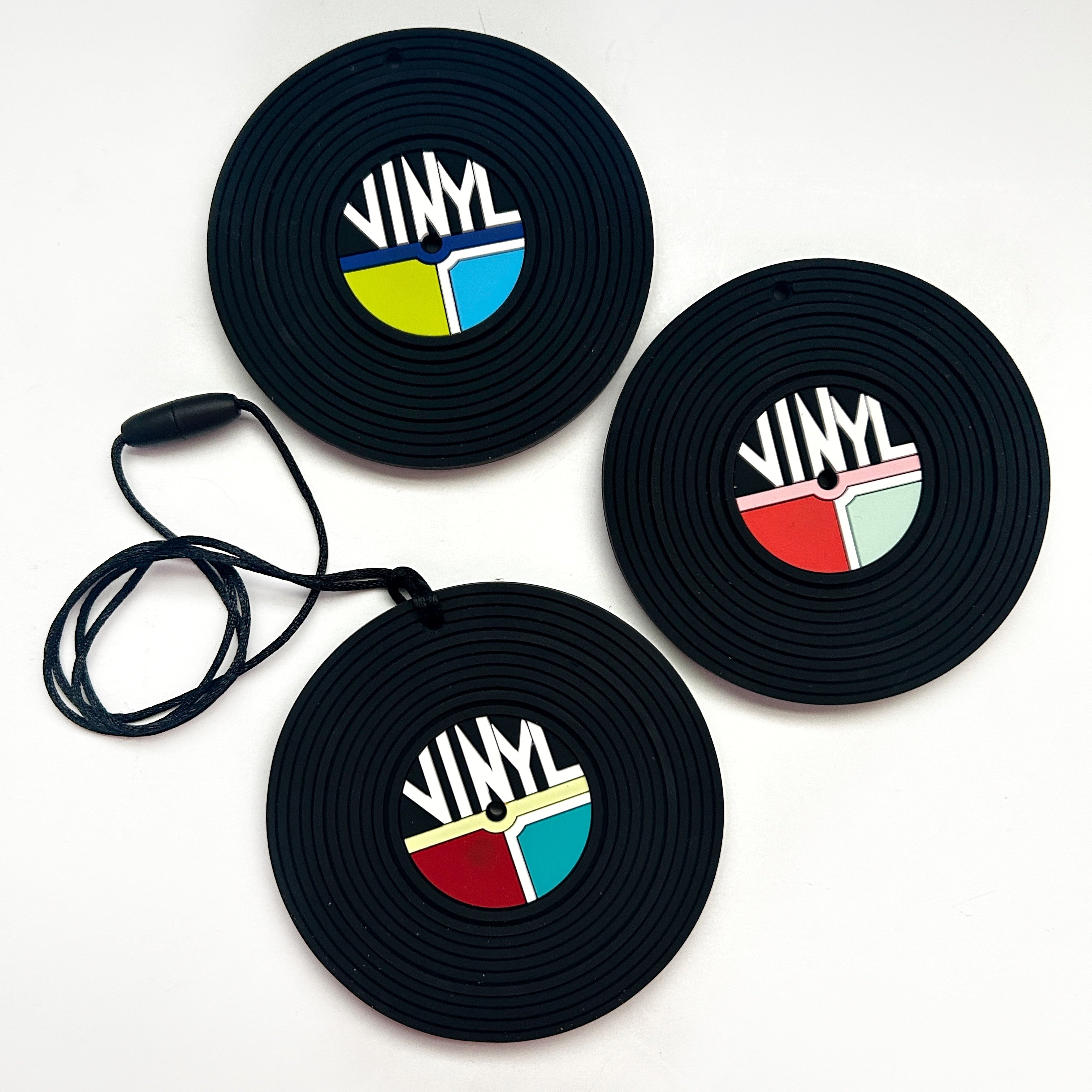 Vinyl Record Player Oral Sensory Necklace | Silicone Focus Chew Pendant