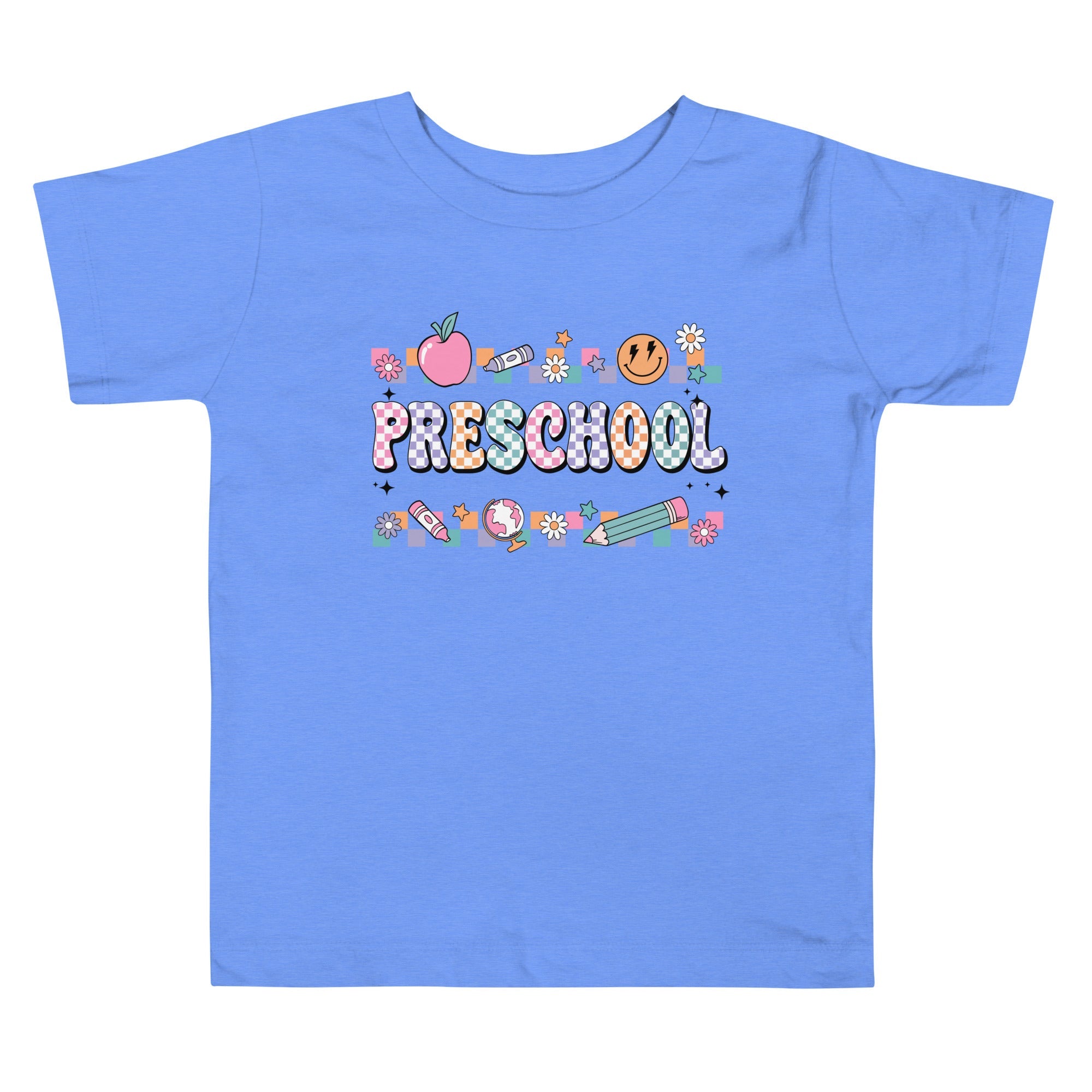 Preschool T-Shirt Retro Checker Top, Back to School, Toddler Short Sleeve Tee