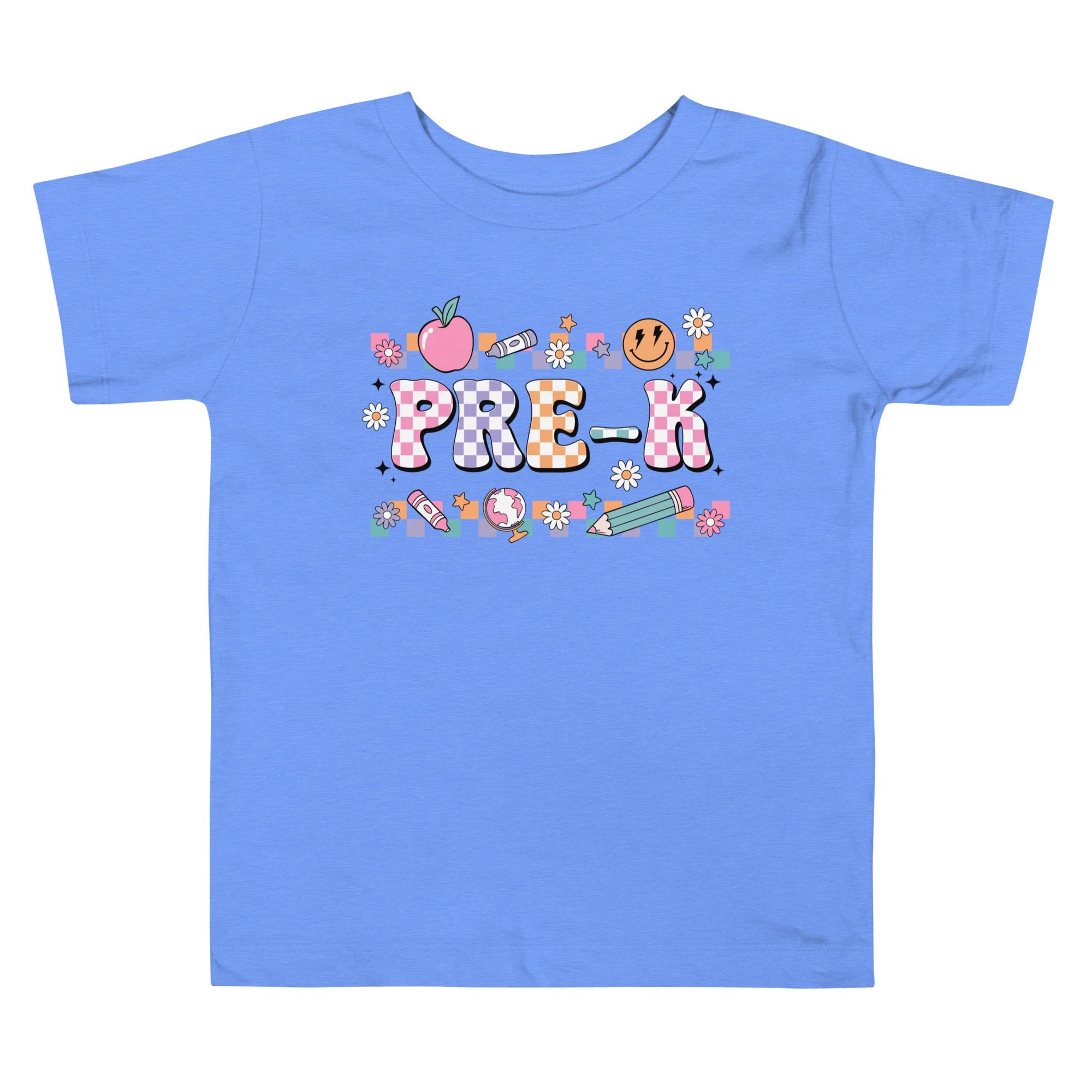 Pre-K T-Shirt Retro Checker Top, Back to School, Toddler Short Sleeve Tee
