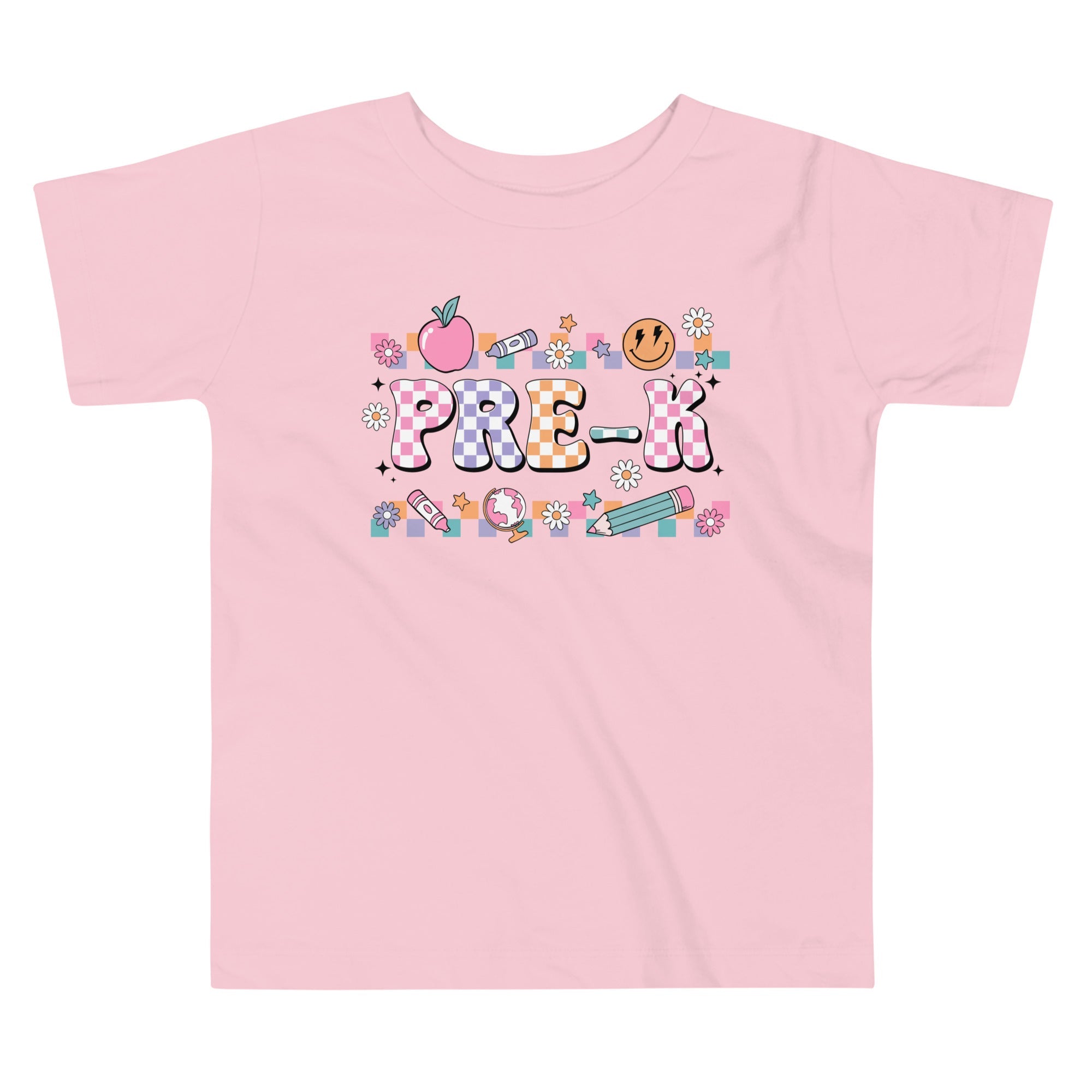 Pre-K T-Shirt Retro Checker Top, Back to School, Toddler Short Sleeve Tee