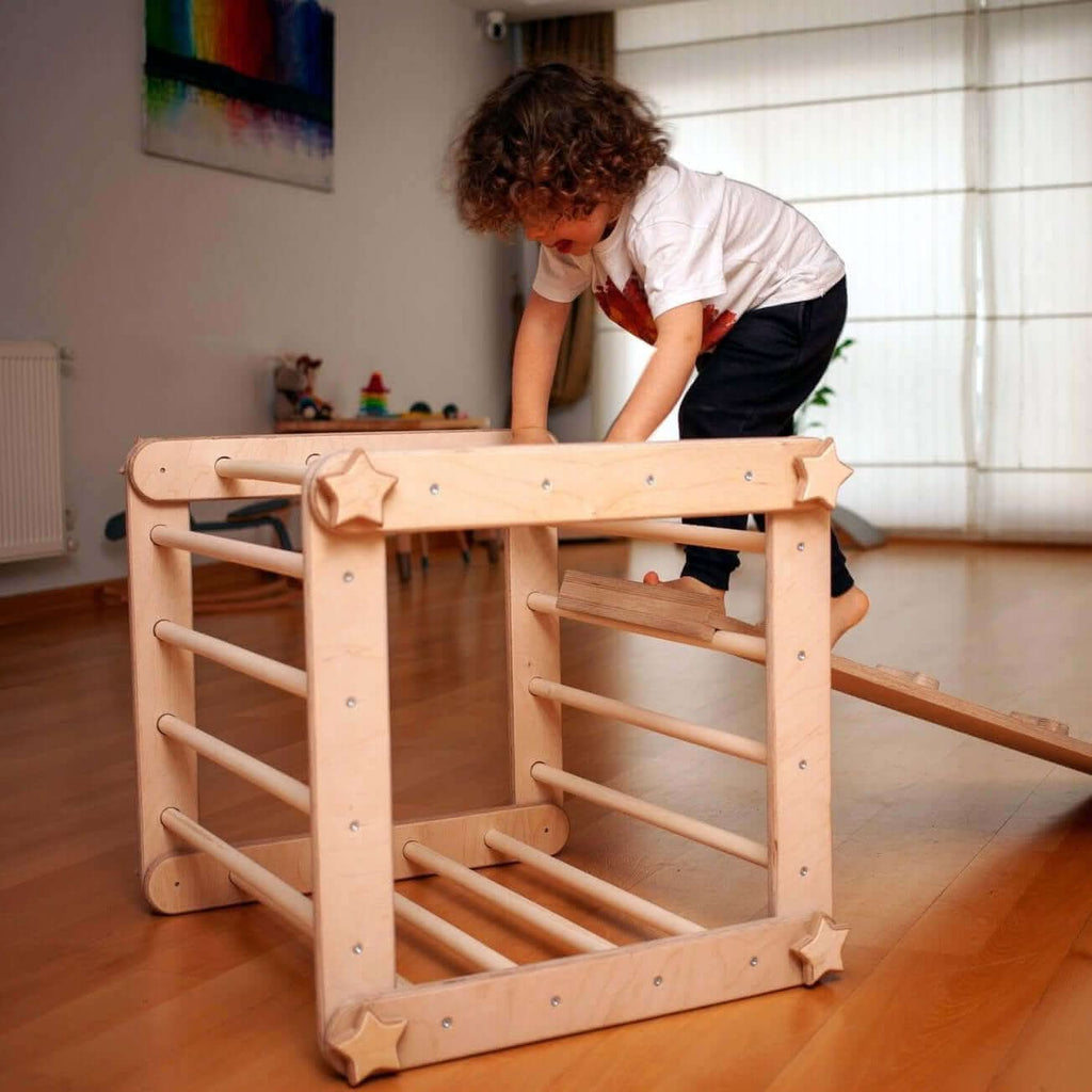 Montessori Climbing Triangle Cube with Reversible Ramp