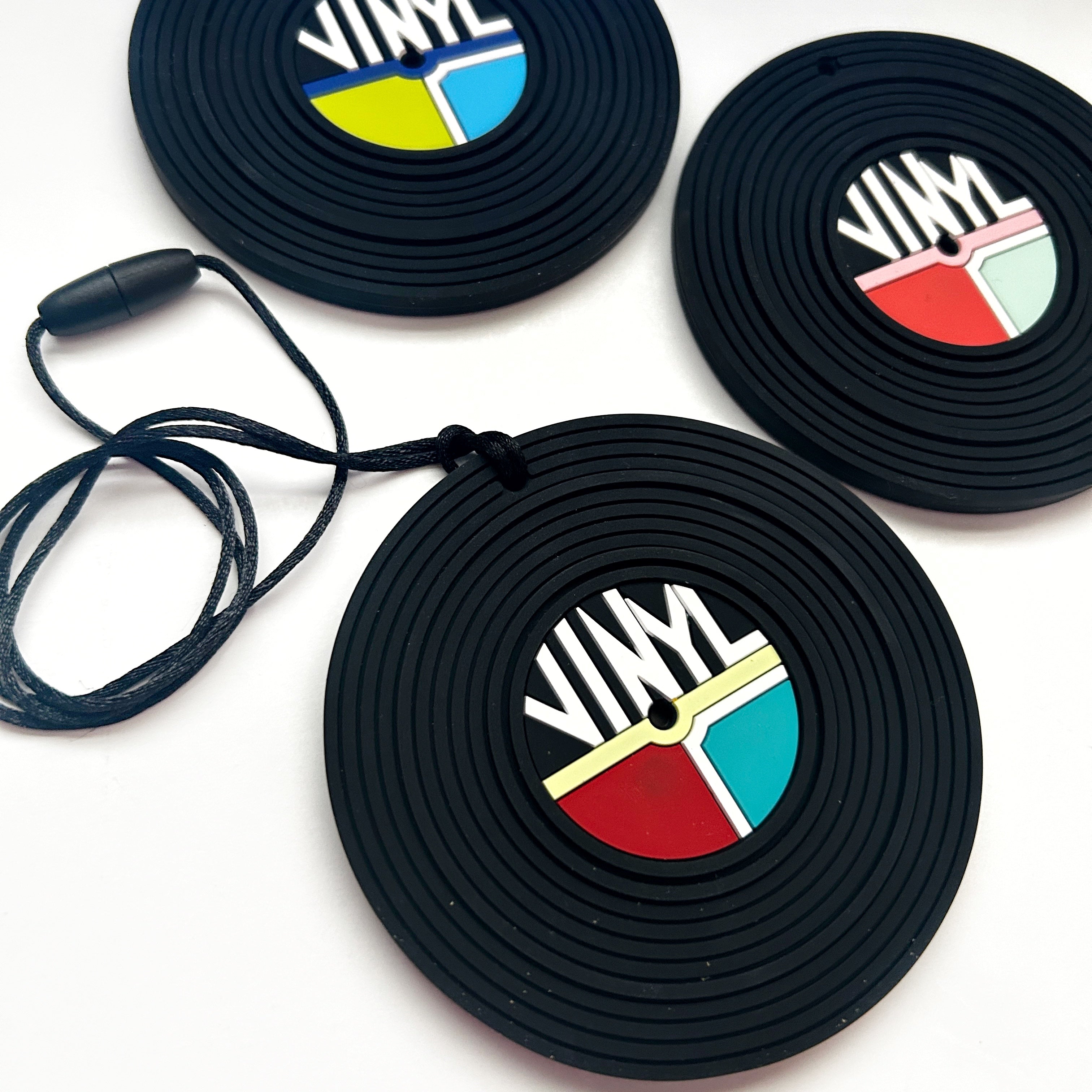 Vinyl Record Player Oral Sensory Necklace | Silicone Focus Chew Pendant