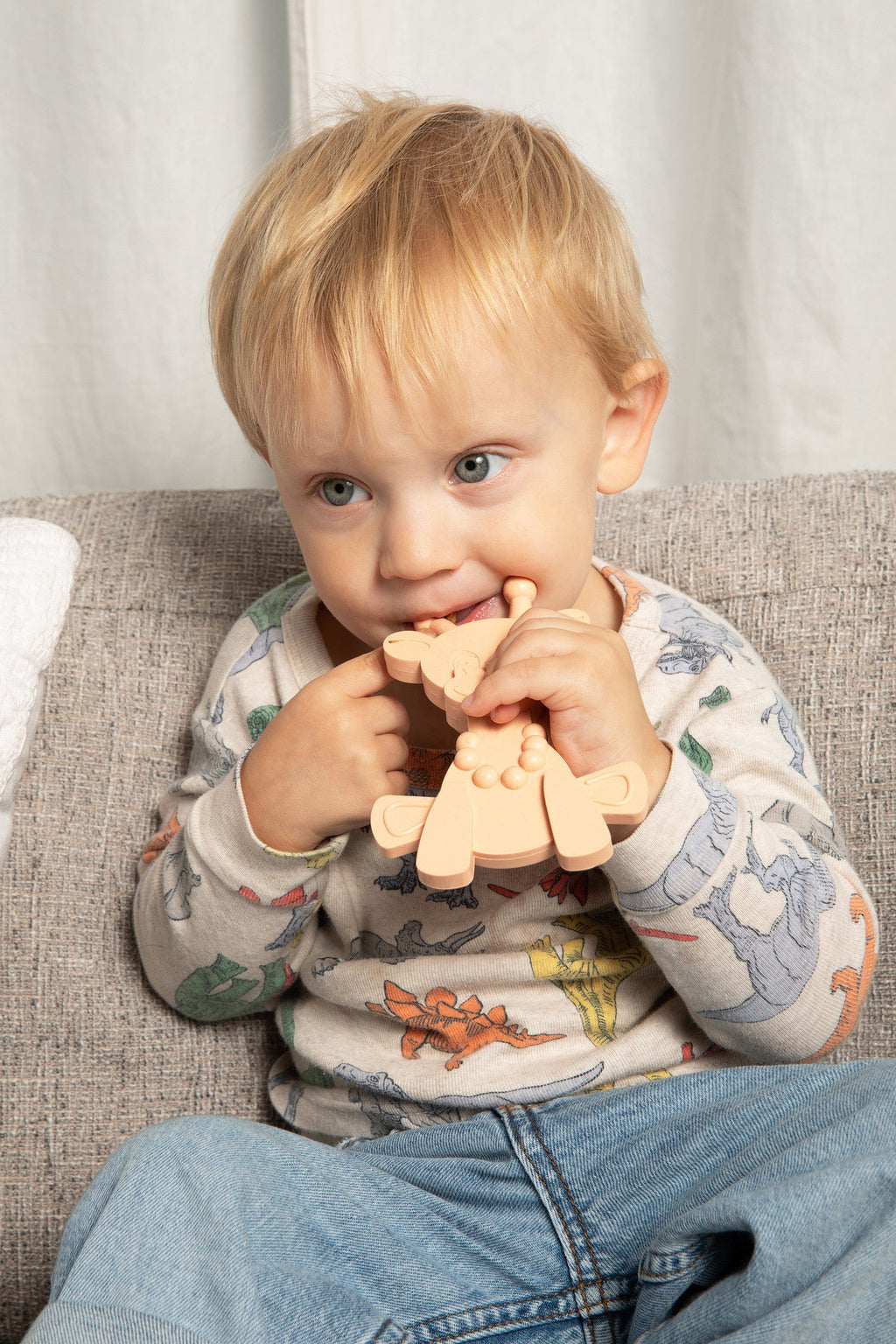 The Little Bamber - Pink - Natural Rubber & Baltic Amber Teething Toy