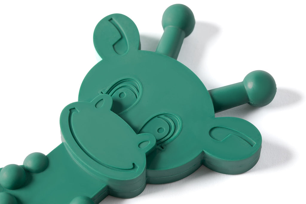 The Little Bamber - Green - Natural Rubber & Baltic Amber Teething Toy